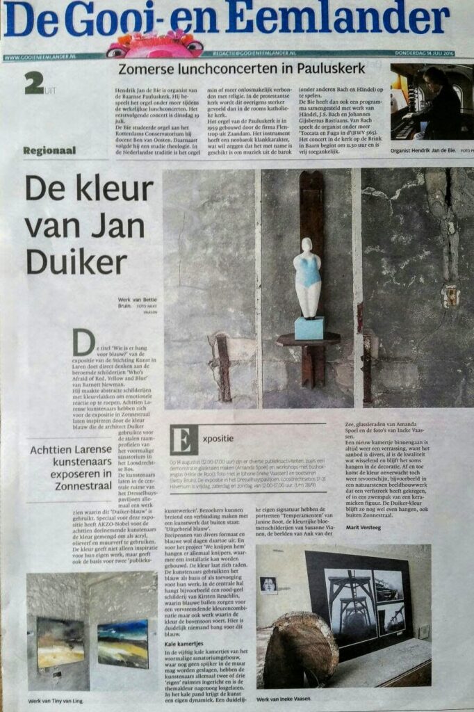 Artikel Gooi en Eemlander expositie Zonnestraal